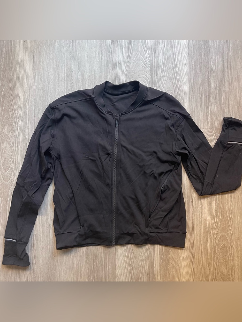 Lululemon Two Track Mind Bomber Jacket Black W3CITS Size Large
